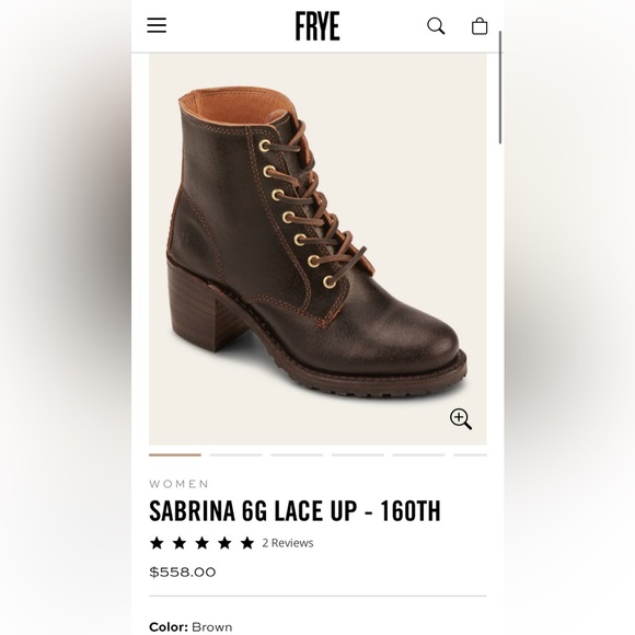 Frye Sabrina 6g lace up booties size 8.5 - Picture 3 of 10